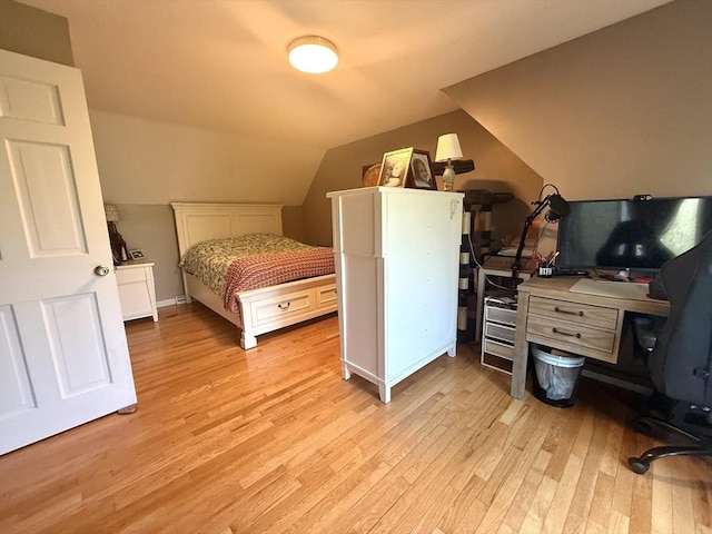 6 Gates St, Monson, MA 01057 - bedroom with light wood-style floors, lofted ceiling, and an office area