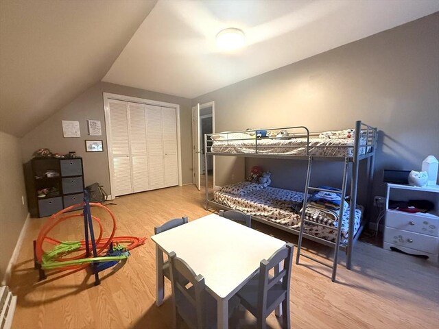 6 Gates St, Monson, MA 01057 - bedroom with light wood-style flooring, a closet, and lofted ceiling