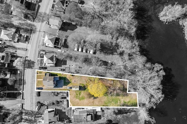 121 Purchase St, Milford, MA 01757 - view of property location with property parcel outlined and a nearby body of water