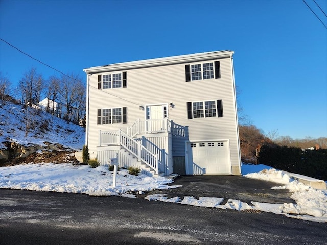 view of property featuring a garage