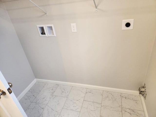 laundry area with hookup for an electric dryer and hookup for a washing machine