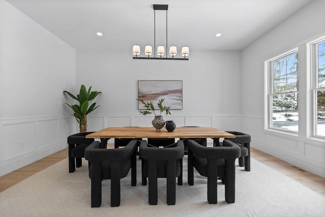 dining area featuring light hardwood / wood-style floors