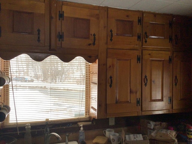 details featuring brown cabinets