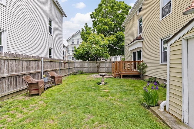 93 Warren, Fall River, MA 02721 - view of yard with a wooden deck