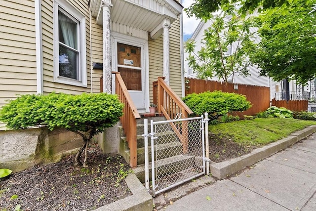 93 Warren, Fall River, MA 02721 - view of exterior entry featuring a gate