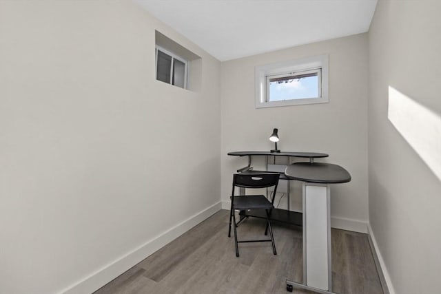 dining space featuring hardwood / wood-style floors