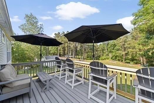 544 Lunns Way, Plymouth, MA 02360 - wooden deck with grilling area