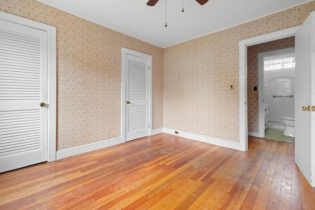 14 Farrell St, Newburyport, MA 01950 - unfurnished bedroom with hardwood / wood-style flooring and ceiling fan