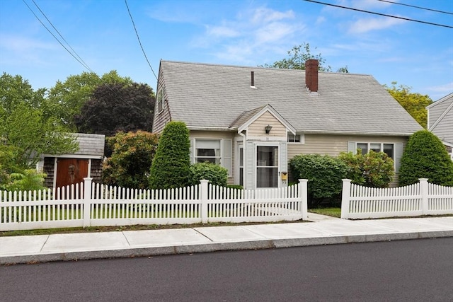 14 Farrell St, Newburyport, MA 01950 - new england style home with a fenced front yard and a chimney