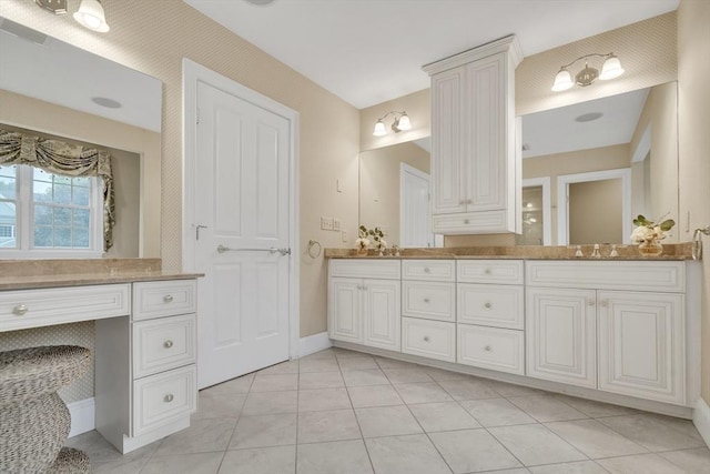 3 Aaron Rd, Lexington, MA 02421 - full bathroom featuring double vanity and tile patterned floors