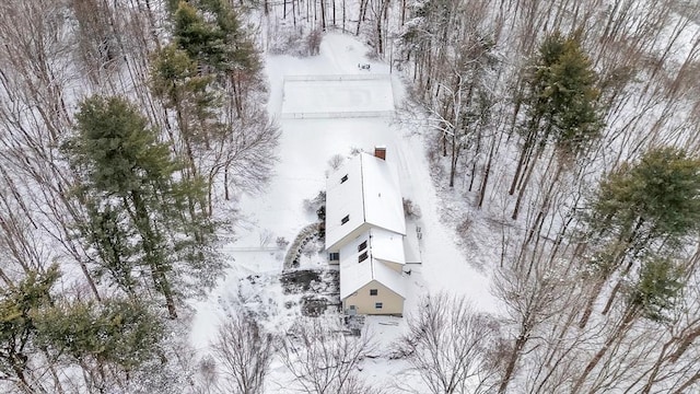 view of snowy aerial view