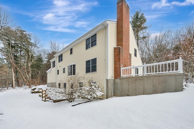 view of snow covered exterior