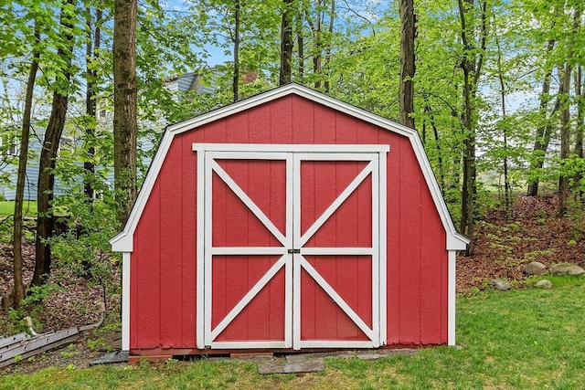 view of shed