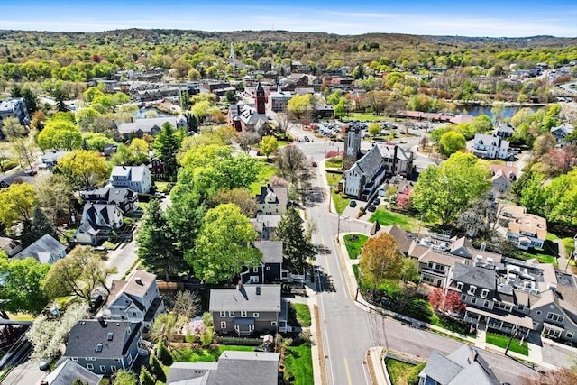 drone / aerial view with a residential view