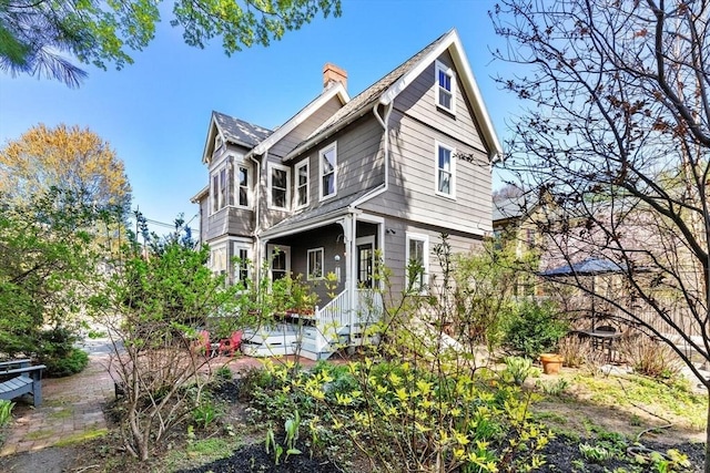 victorian home with a chimney