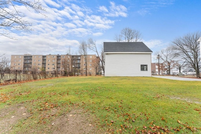 view of yard featuring fence