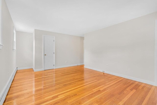 4 Fairway Rd, Acton, MA 01720 - unfurnished room with a baseboard heating unit, light wood-style floors, and baseboards