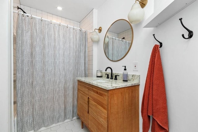 112 Thornton St Unit 2, Boston, MA 02119 - full bathroom with vanity and tile patterned flooring