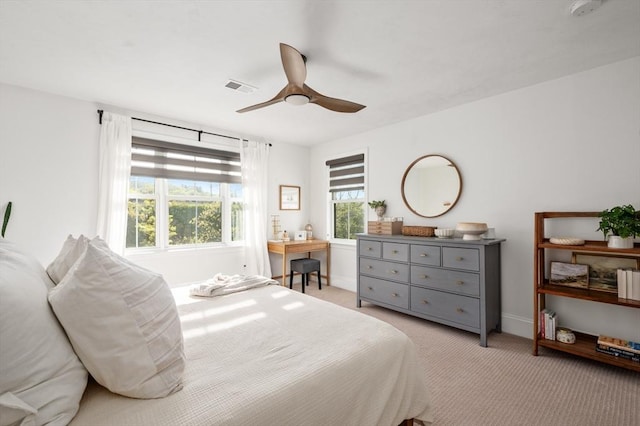 11 Bailey Pond Ln Unit 11, Amesbury, MA 01913 - bedroom with light colored carpet, baseboards, and a ceiling fan