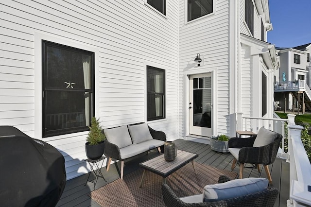 11 Bailey Pond Ln Unit 11, Amesbury, MA 01913 - wooden deck with an outdoor hangout area and grilling area