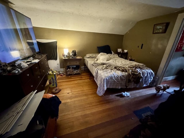 45 River St, Belchertown, MA 01007 - bedroom featuring lofted ceiling and hardwood / wood-style flooring