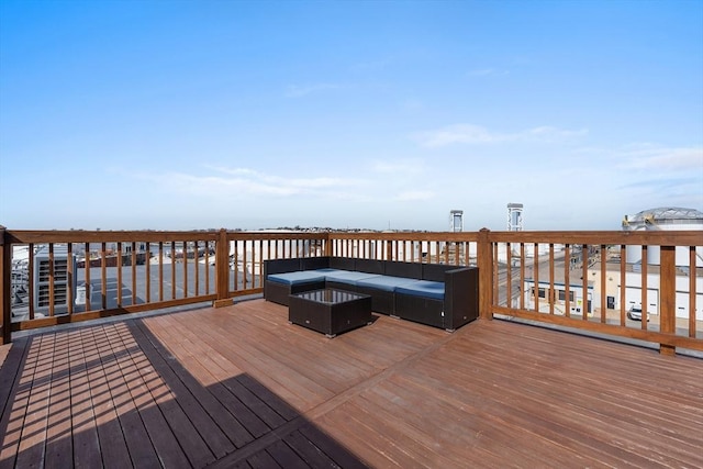 437-439 Chelsea St Unit 3R, Boston, MA 02128 - wooden deck with outdoor lounge area