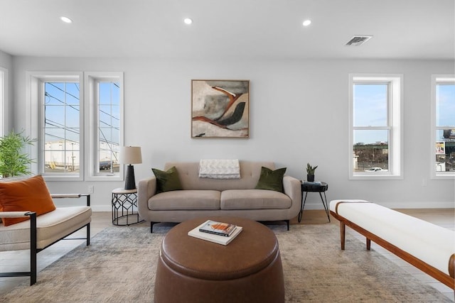 437-439 Chelsea St Unit 3R, Boston, MA 02128 - living room featuring recessed lighting and light wood-type flooring