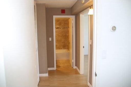 hall featuring light hardwood / wood-style flooring