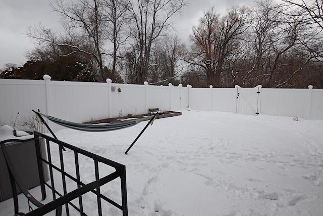 view of snowy yard