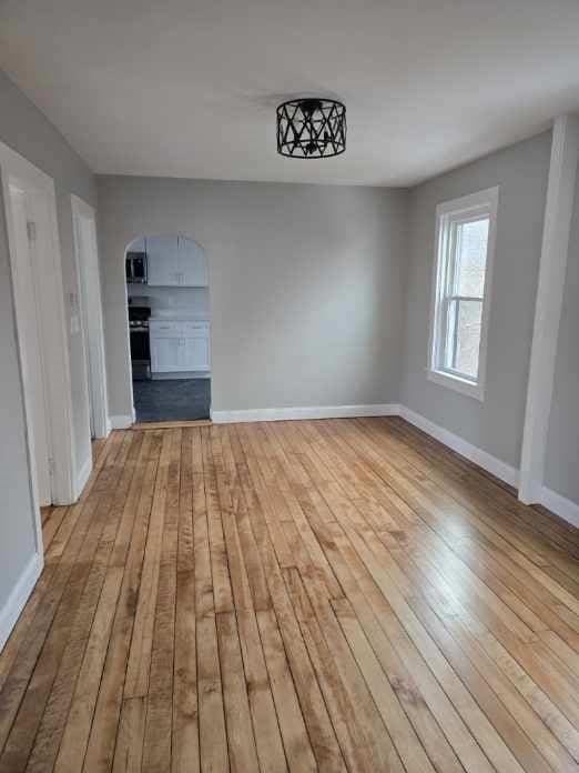 unfurnished living room featuring light wood-type flooring