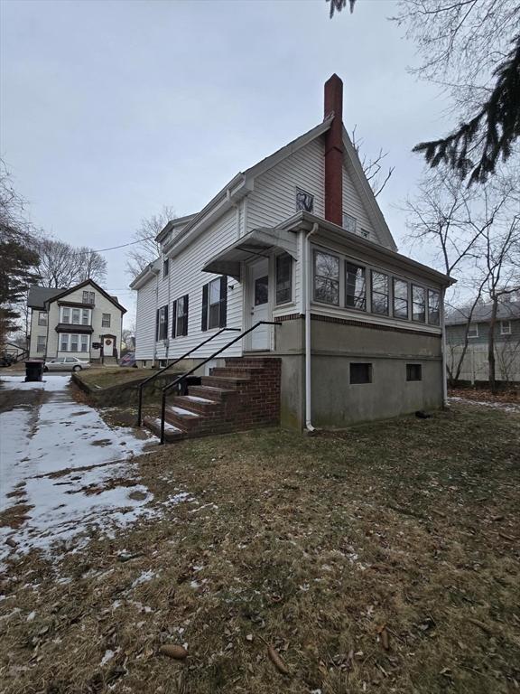 view of snow covered exterior