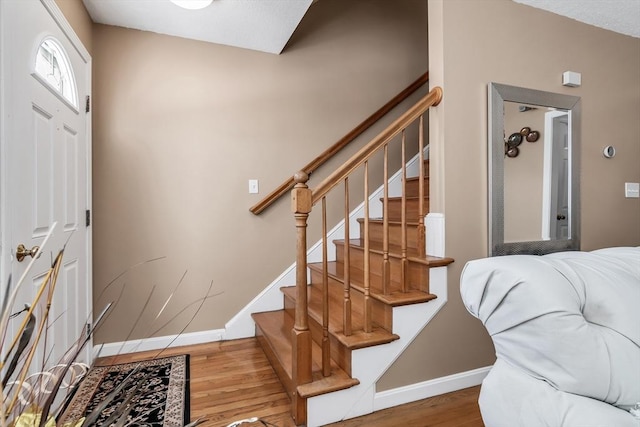 entryway featuring hardwood / wood-style flooring