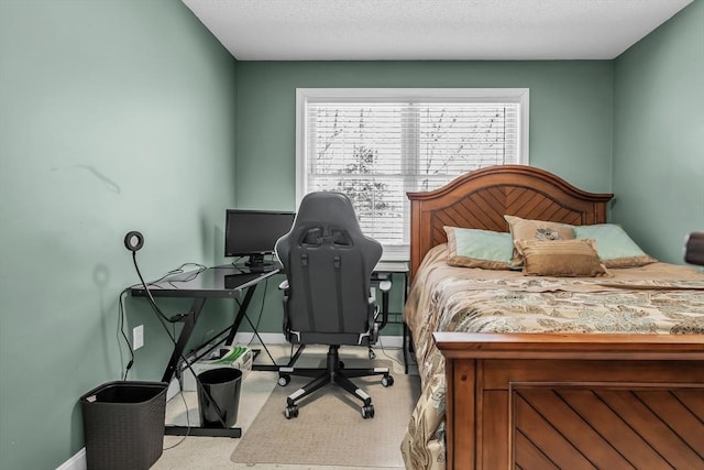 bedroom with a textured ceiling