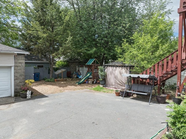 70 Riverdale St, West Springfield, MA 01089 - view of patio with a playground and stairway
