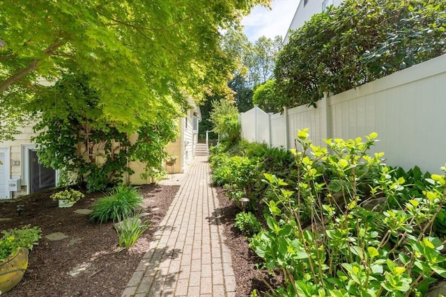 view of yard featuring fence