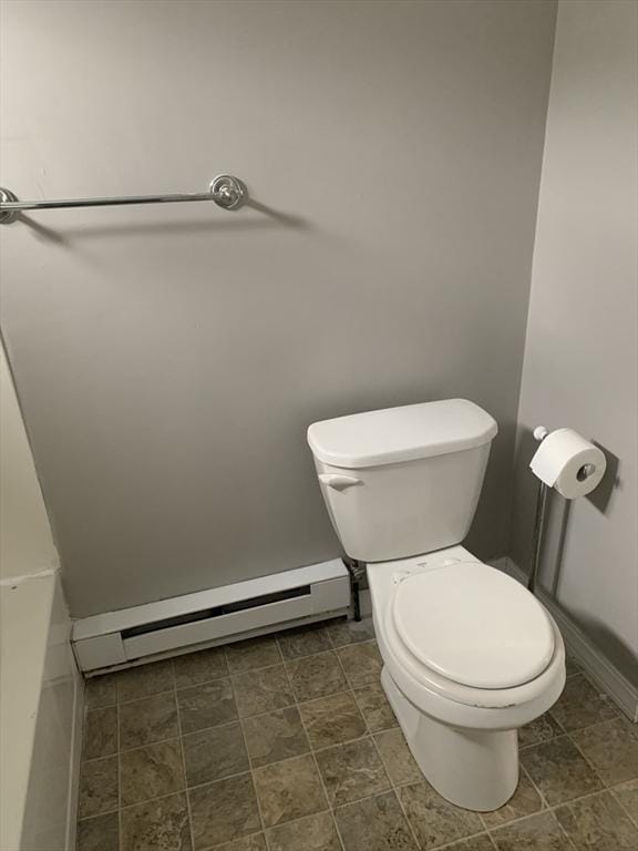 58 Ames Ave, Chicopee, MA 01013 - bathroom featuring toilet, baseboard heating, and baseboards
