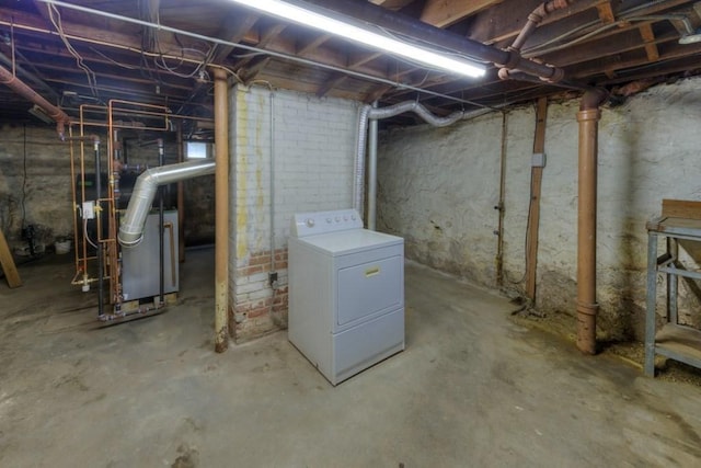 197 Eastern Ave, Worcester, MA 01605 - unfinished below grade area featuring washer / dryer