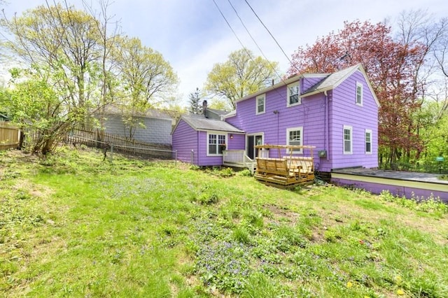 197 Eastern Ave, Worcester, MA 01605 - rear view of property with a wooden deck
