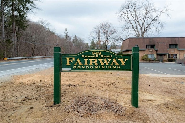 view of community sign