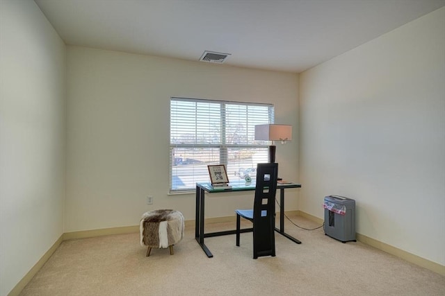 view of carpeted office