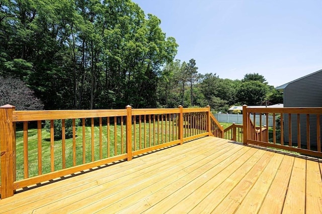 32 Eaton Rd W, Framingham, MA 01701 - wooden terrace with a yard