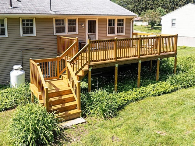 32 Eaton Rd W, Framingham, MA 01701 - wooden terrace with stairway and a lawn