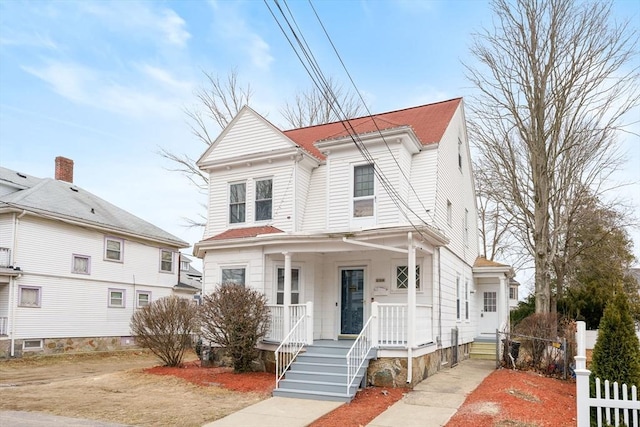 view of front of house featuring covered porch