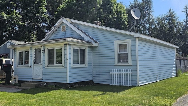 21 Eagle St, Ware, MA 01082 - view of side of home featuring a chimney and entry steps