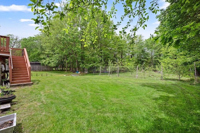 451 Lincoln St, Abington, MA 02351 - view of yard with stairs and a wooden deck