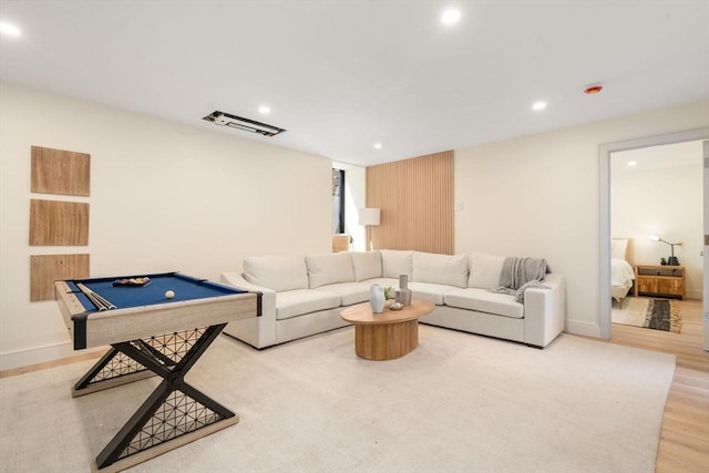 33 Conwell Ave, Somerville, MA 02144 - living room featuring recessed lighting, wood finished floors, and pool table