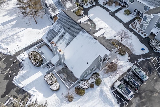 view of snowy aerial view