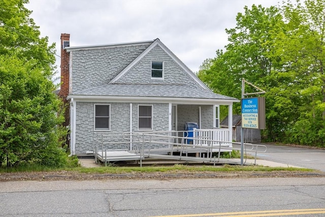 18 Main St, Templeton, MA 01468 - view of front facade with roof with shingles and a chimney