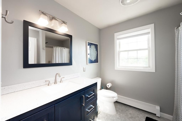 758 Council Oak Way, Dighton, MA 02715 - full bath with baseboard heating, vanity, and curtained shower