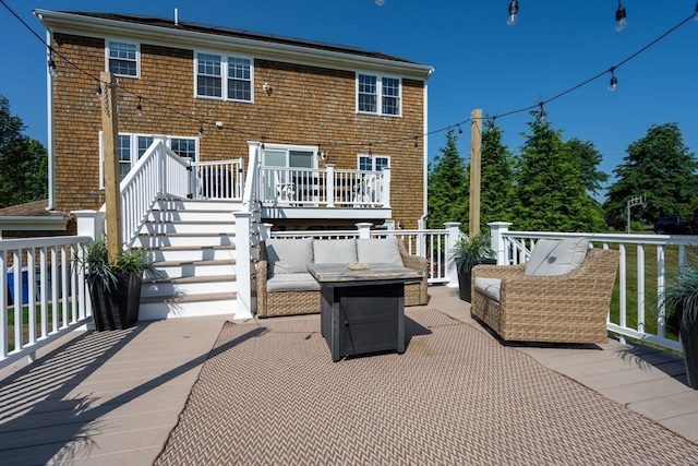 758 Council Oak Way, Dighton, MA 02715 - view of patio / terrace featuring a wooden deck, stairs, and outdoor lounge area